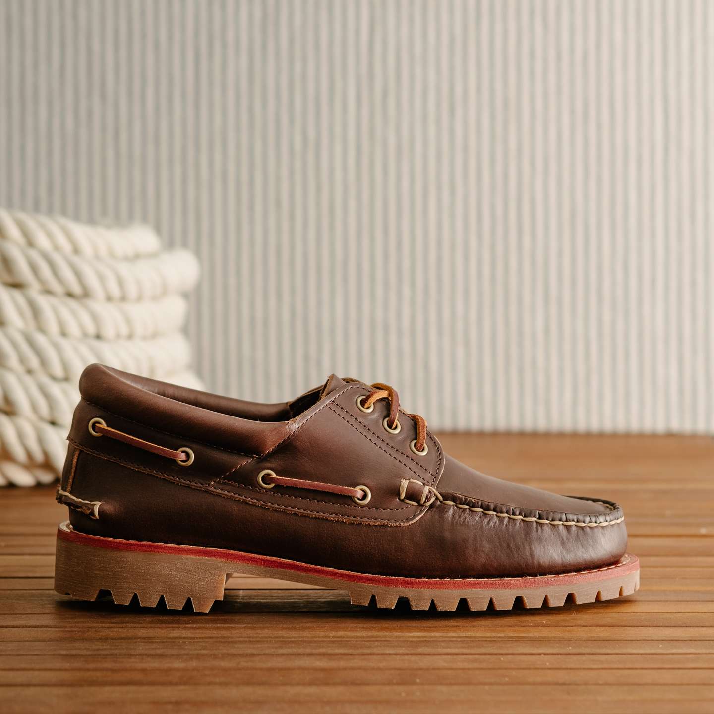 Brown Chromexcel Rowing Oxford - Detail Image One