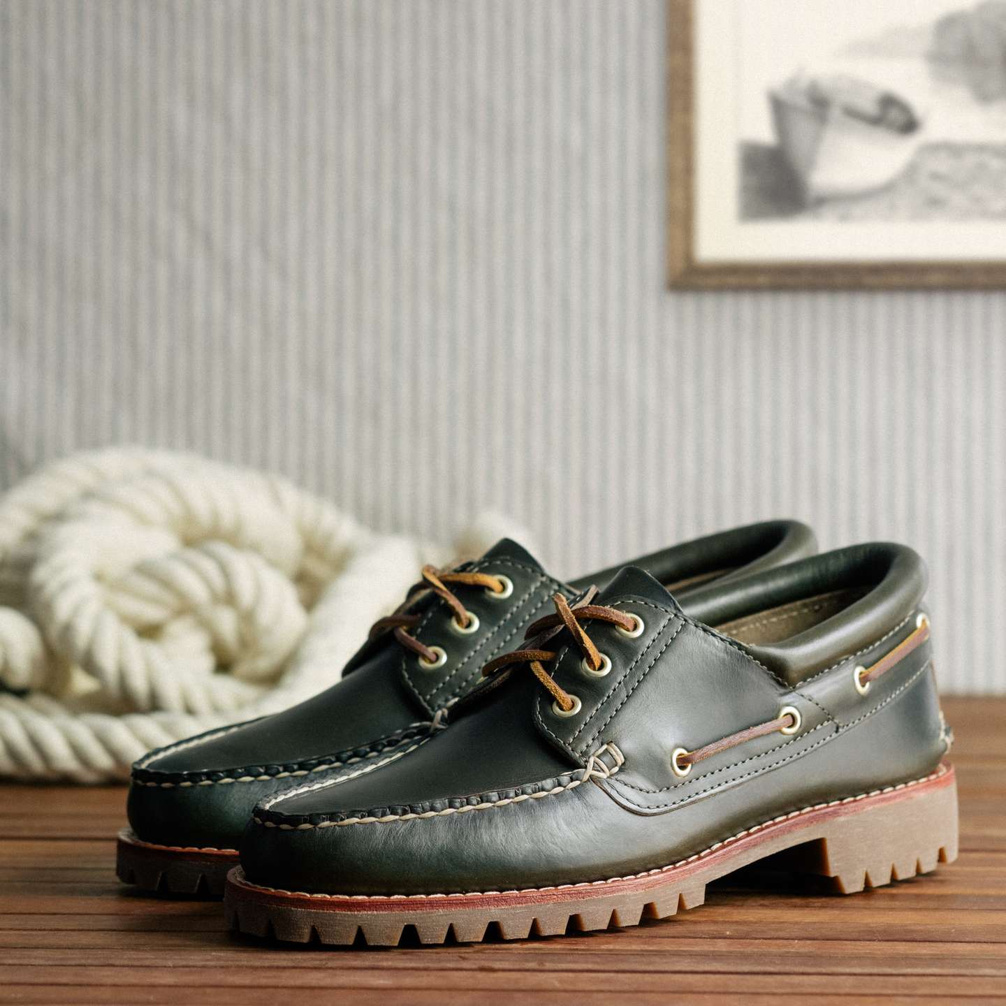 Greener Pastures Chromexcel Rowing Oxford - Detail Image One