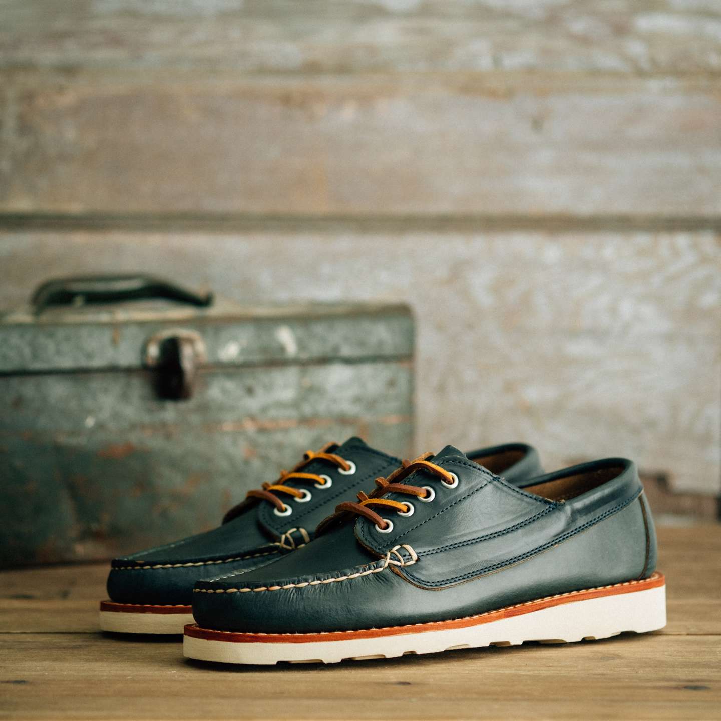 Trail Oxford - Navy Chromexcel, Vibram Christy Sole - Made in USA