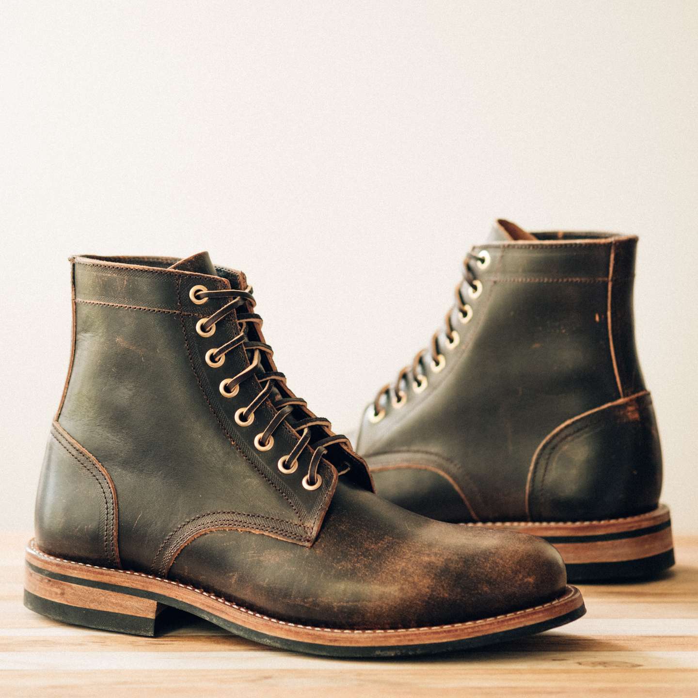 Brown Overdye Camello Asportabile Trench Boot - Detail Image Two