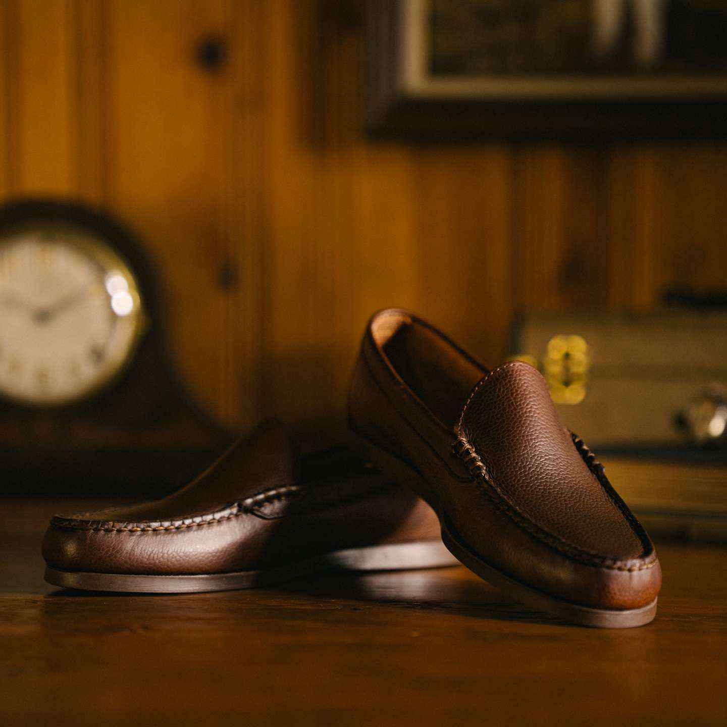 Brown Scotch Grain Chromexcel Venetian Moc - Detail Image One