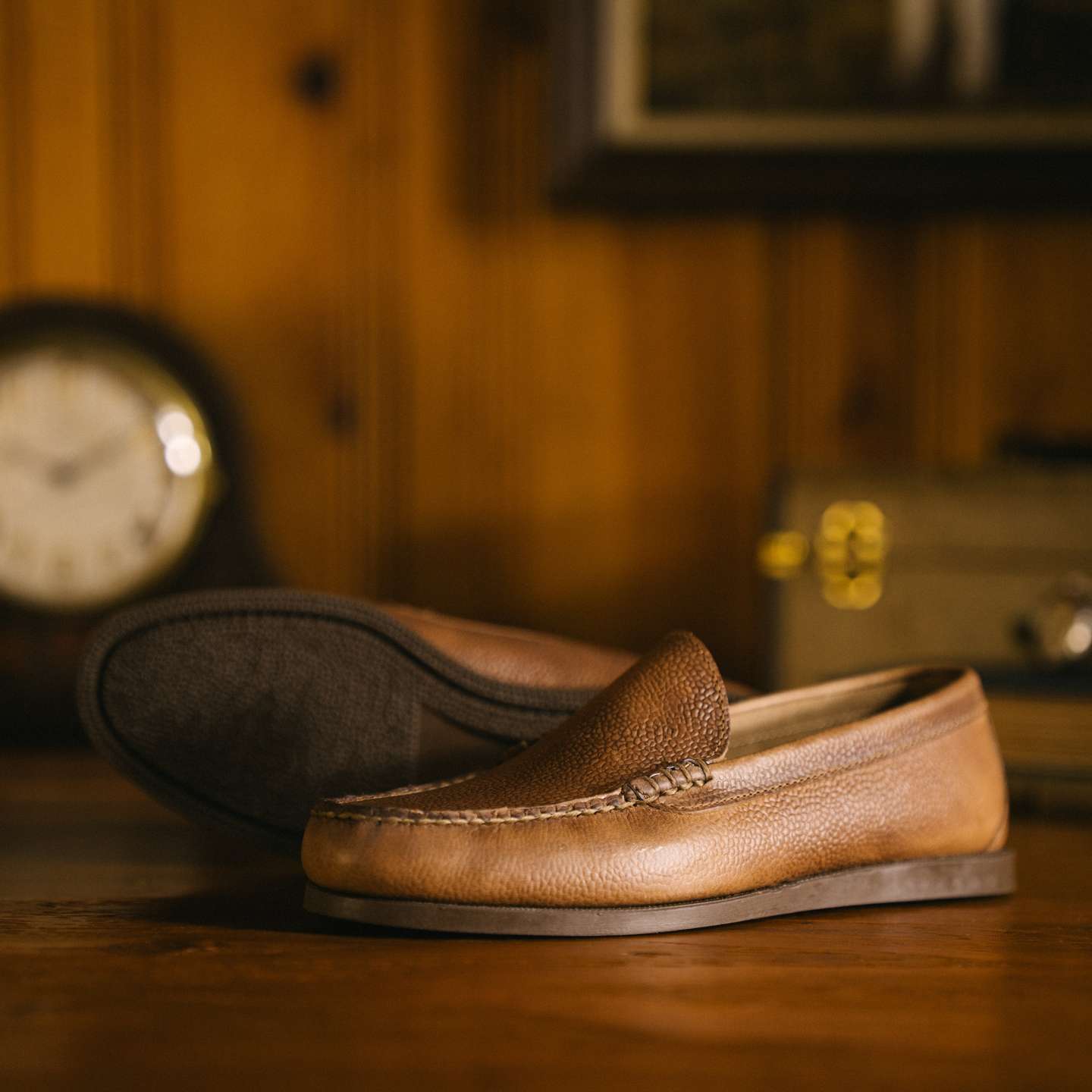Natural Scotch Grain Chromexcel Venetian Moc - Detail Image Two