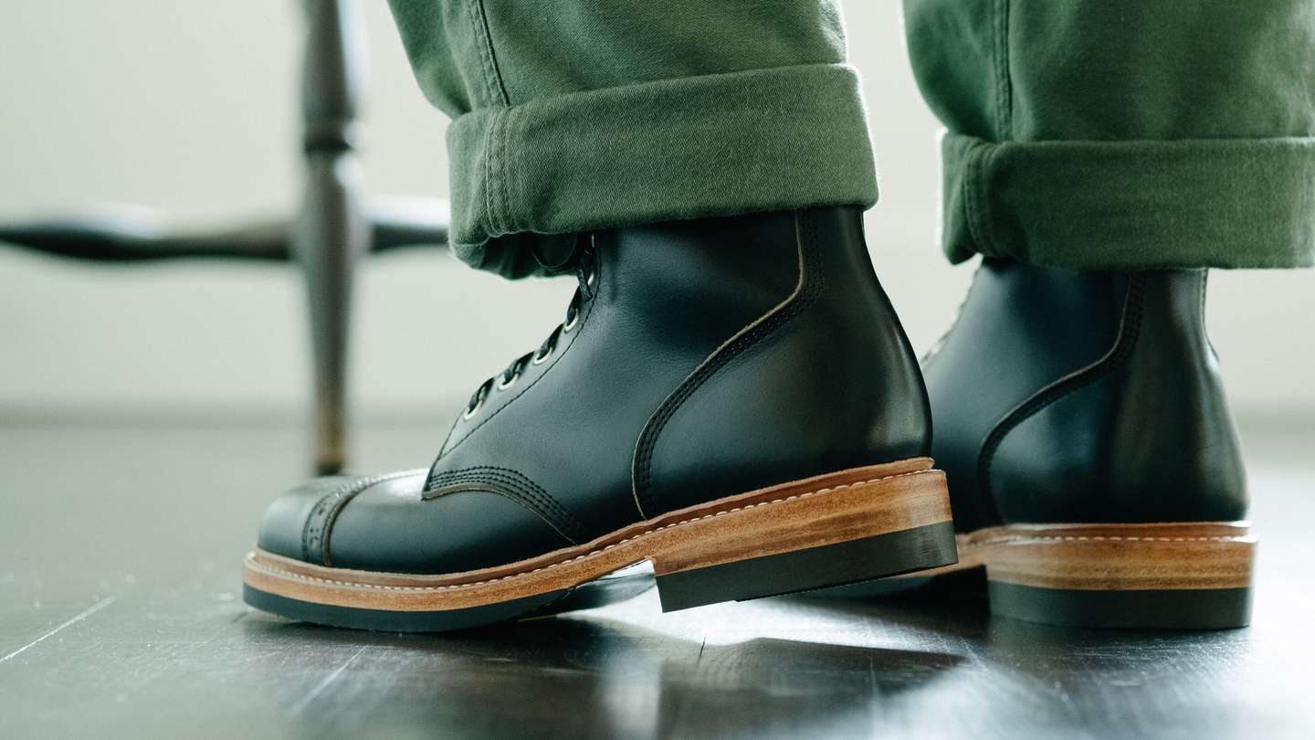 Teacore Black Chromexcel Cap-Toe Field Boot - Detail Image Three