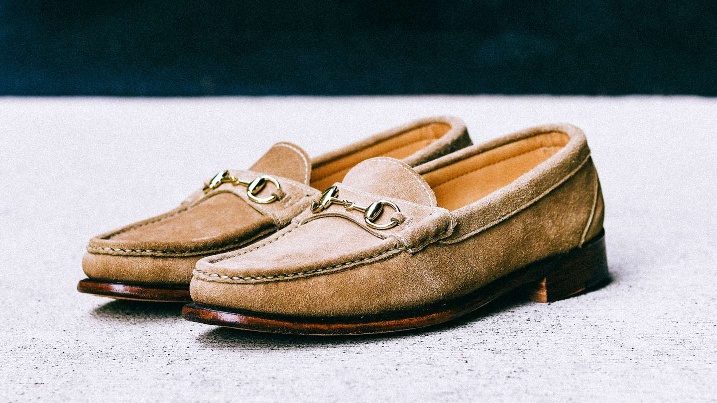 Navy Janus Suede Bit Loafer - Detail Image Three
