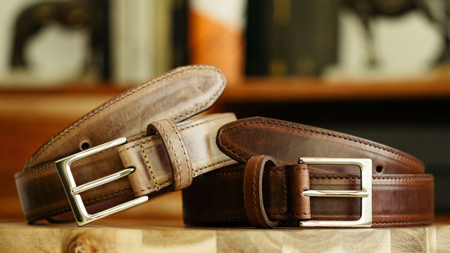 Brown Chromexcel Dress Belt - Detail Image Three