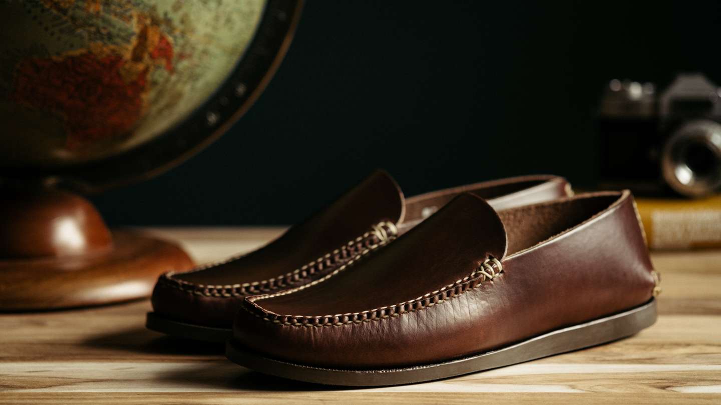 Brown 12oz Chromexcel Slip Moc - Detail Image Three