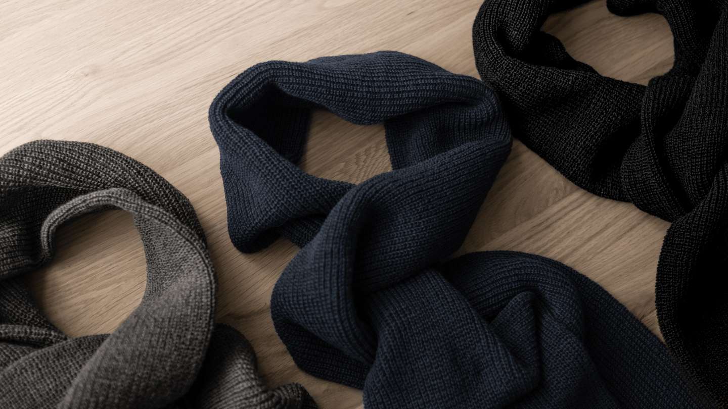 Operator Black Merino Wool Knit 1975 NATO Watch Cap + Marine Scarf - Detail Image Three