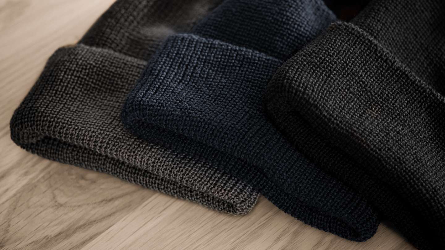 Covert Gray Merino Wool Knit 1975 NATO Watch Cap + Marine Scarf - Detail Image Three