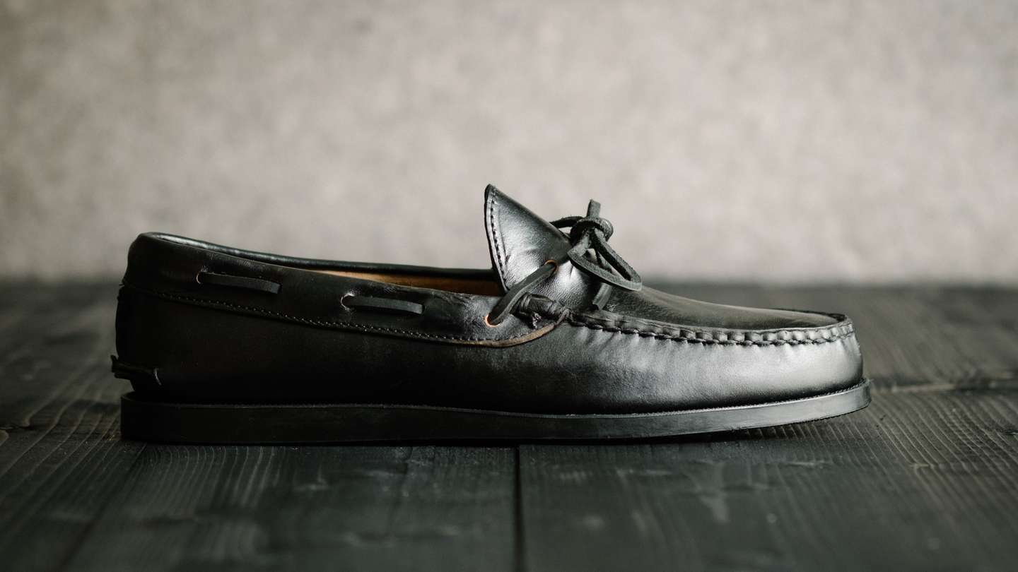 Teacore Black Overdye Horse Rump Camp Moc - Detail Image Three