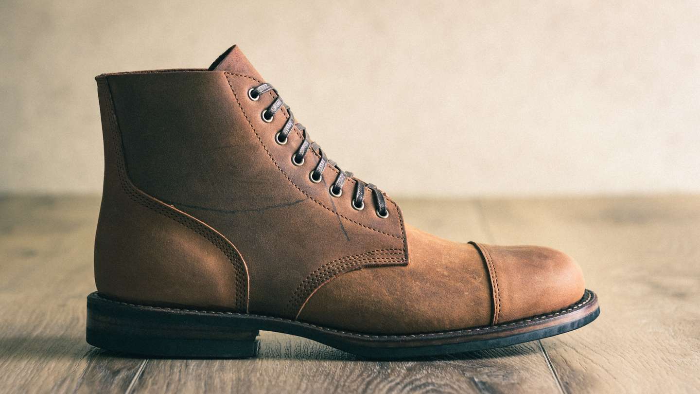 Aged Bark Chieftain Cap-Toe Field Boot - Detail Image Three