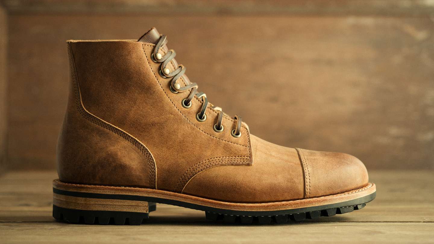 Brown Slider Cap-Toe Field Boot - Detail Image Three