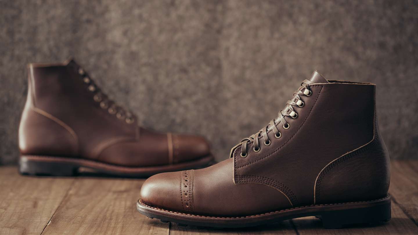 No. 3 Dark Brown Hashimoto Cap-Toe Field Boot - Detail Image Three