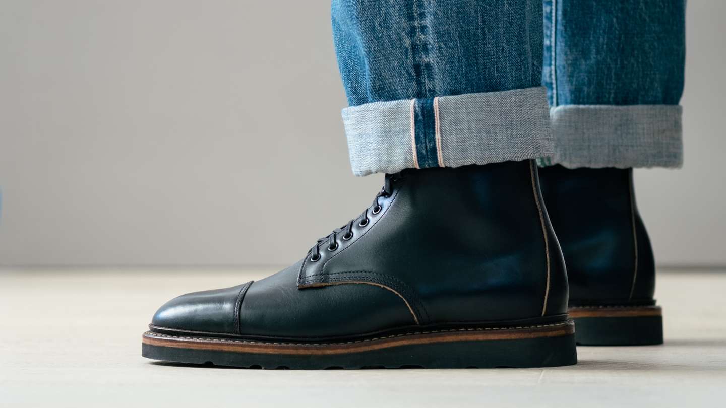 Black Chromexcel Cap-Toe Lakeshore Boot - Detail Image Three