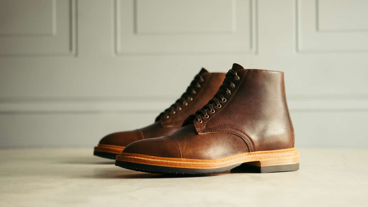 Brown Nut Dublin Cap-Toe Lakeshore Boot - Detail Image Three