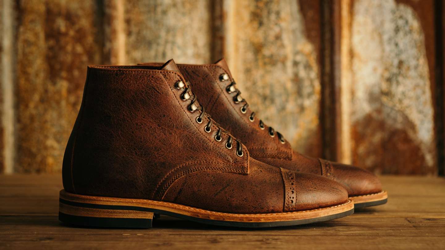 Truffle Naked Kudu Cap-Toe Lakeshore Boot - Detail Image Three