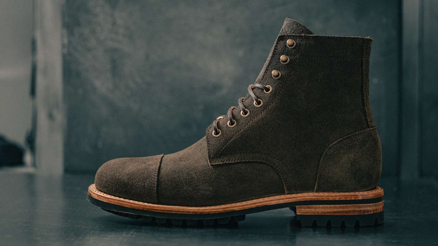 Natural Iron Overdye Chromexcel Roughout Cap-Toe Trench Boot - Detail Image Three