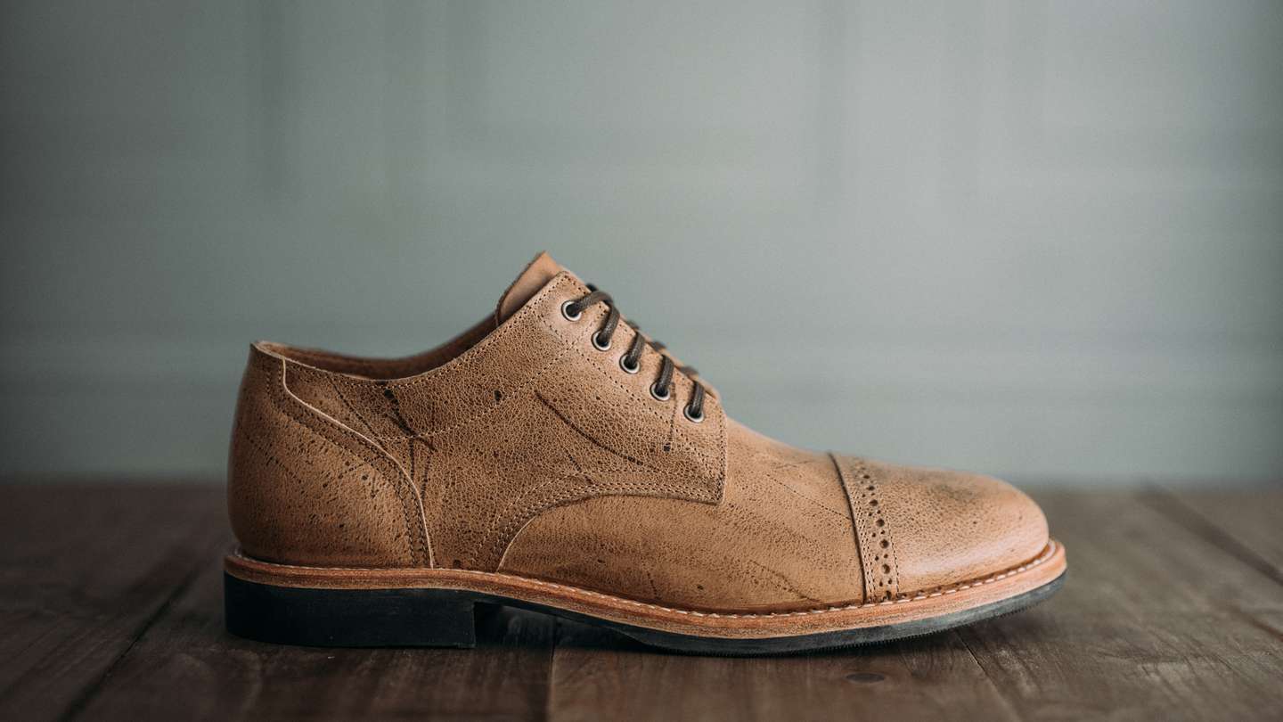 Sandstone Naked Kudu Cap-Toe Trench Oxford - Detail Image Three