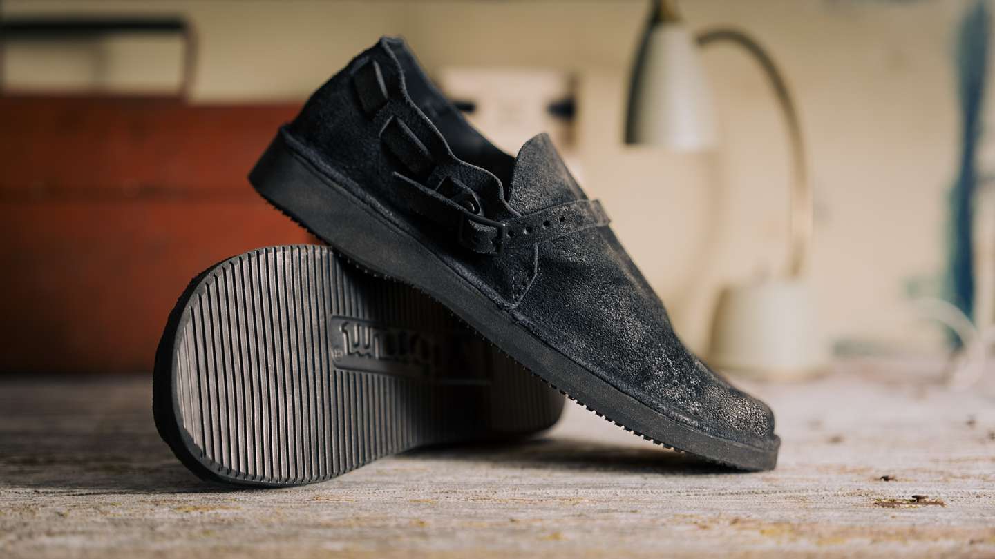 Black Oil Tan Roughout Country Loafer - Detail Image Three