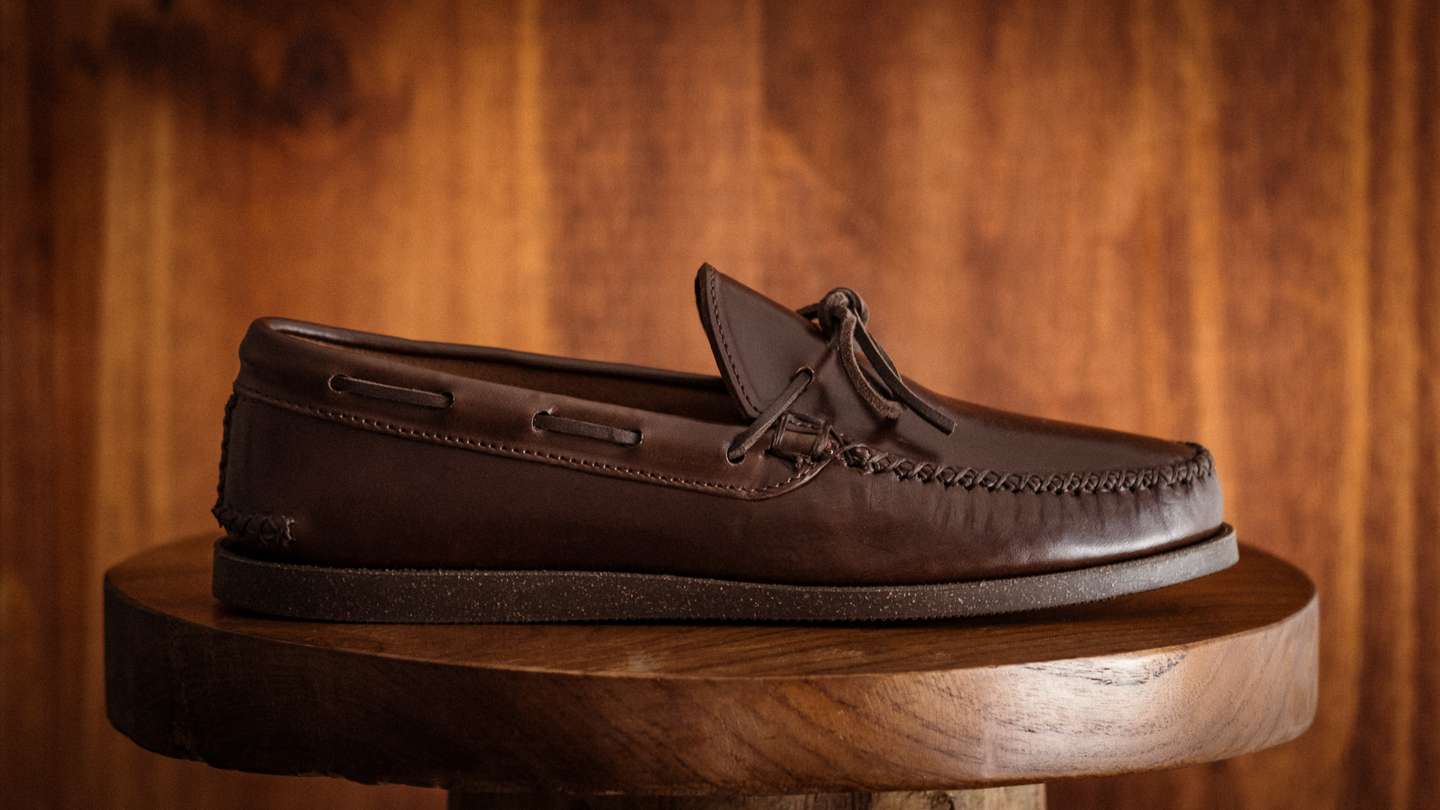 Muschio Brown Horse Rump Cross-Stitch Camp Moc - Detail Image Three