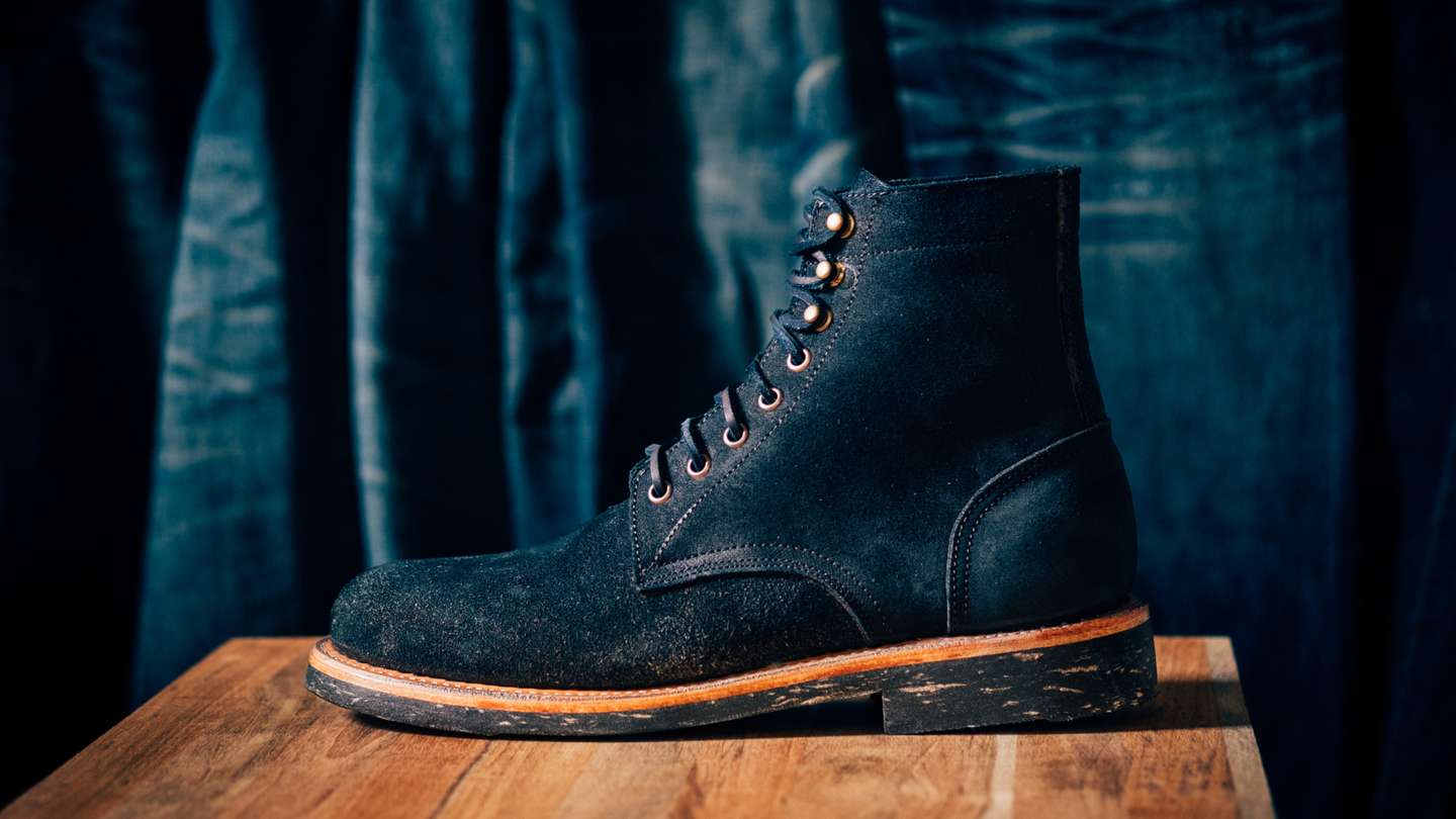 Natural Indigo Chromexcel Roughout Trench Boot - Detail Image Three