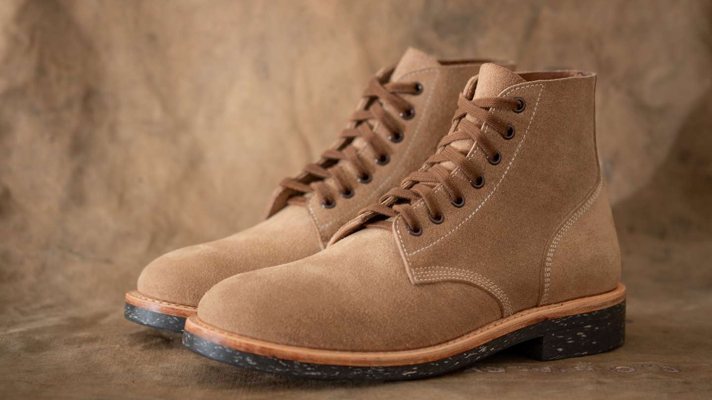 Natural Chromexcel Roughout U.S.N. Field Shoe (N-1) - Detail Image Three