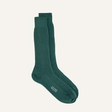 Bresciani Officer Sock - Blue Spruce Merino Wool Blend