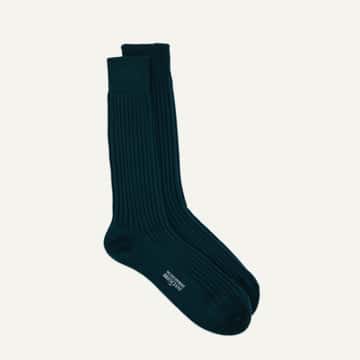 Bresciani Officer Sock - Bottle Green Merino Wool Blend