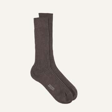 Bresciani Officer Sock - Bronze Heathered Cotton
