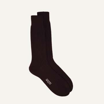 Bresciani Officer Sock - Dark Cherry Cotton Blend