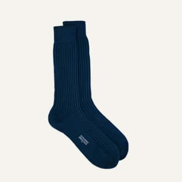 Bresciani Officer Sock - Flag Blue Merino Wool Blend