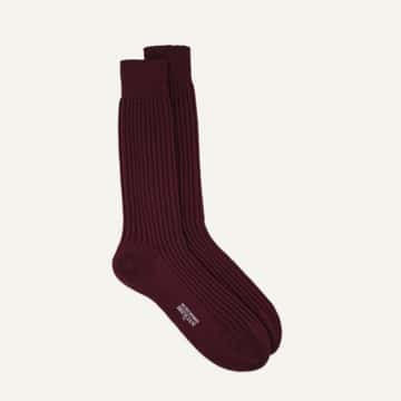 Bresciani Officer Sock - Garnet Merino Wool Blend
