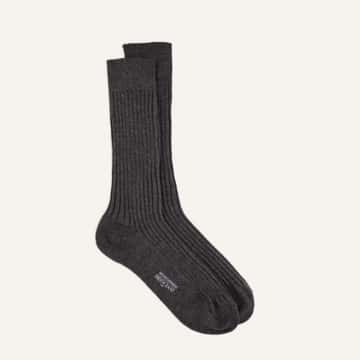 Bresciani Officer Sock - Steel Merino Wool Blend