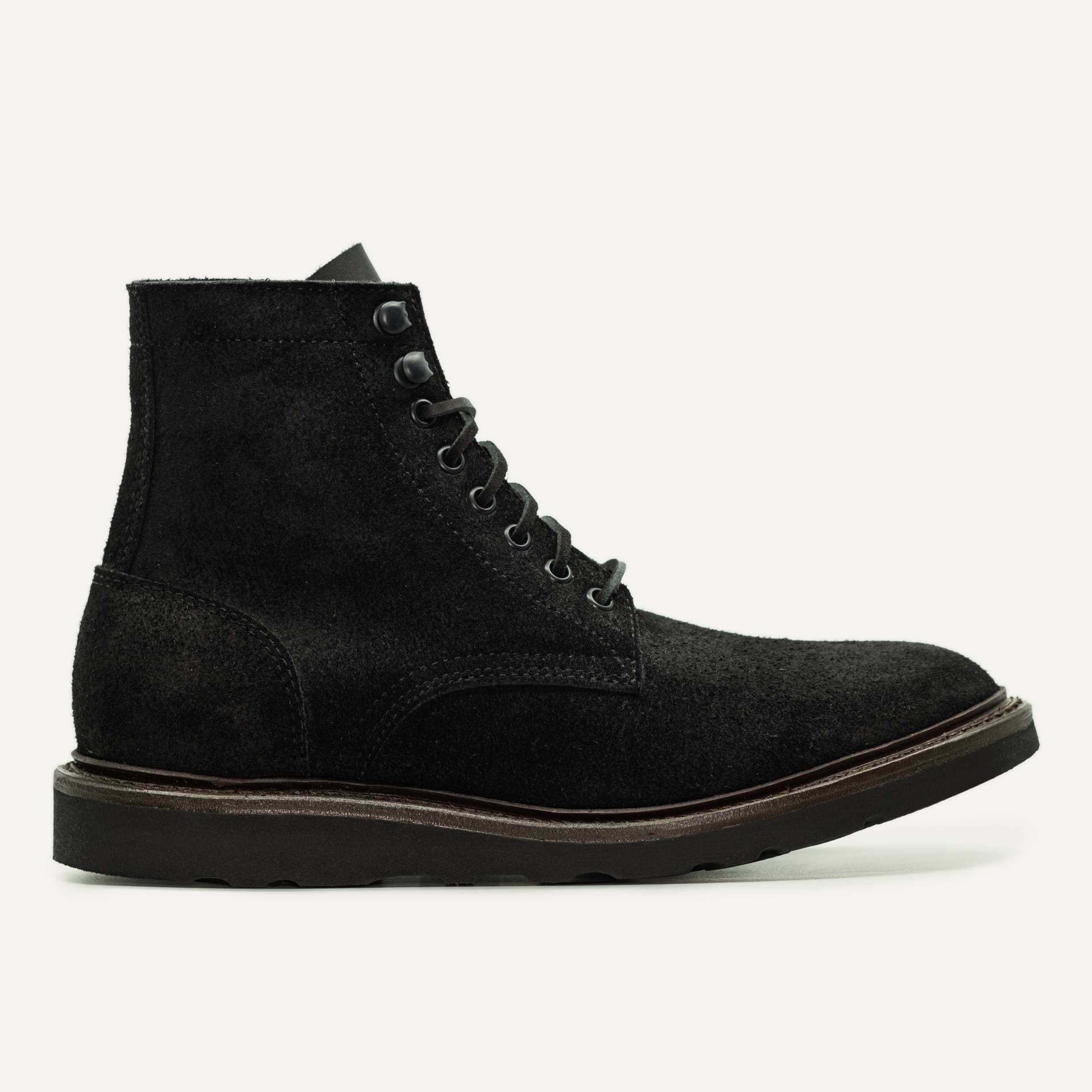 Out of Trad アウトオブトラッド Keith bon vieux Trench Boot - Black Oil Tan Roughout, Vibram Christy Sole - Made