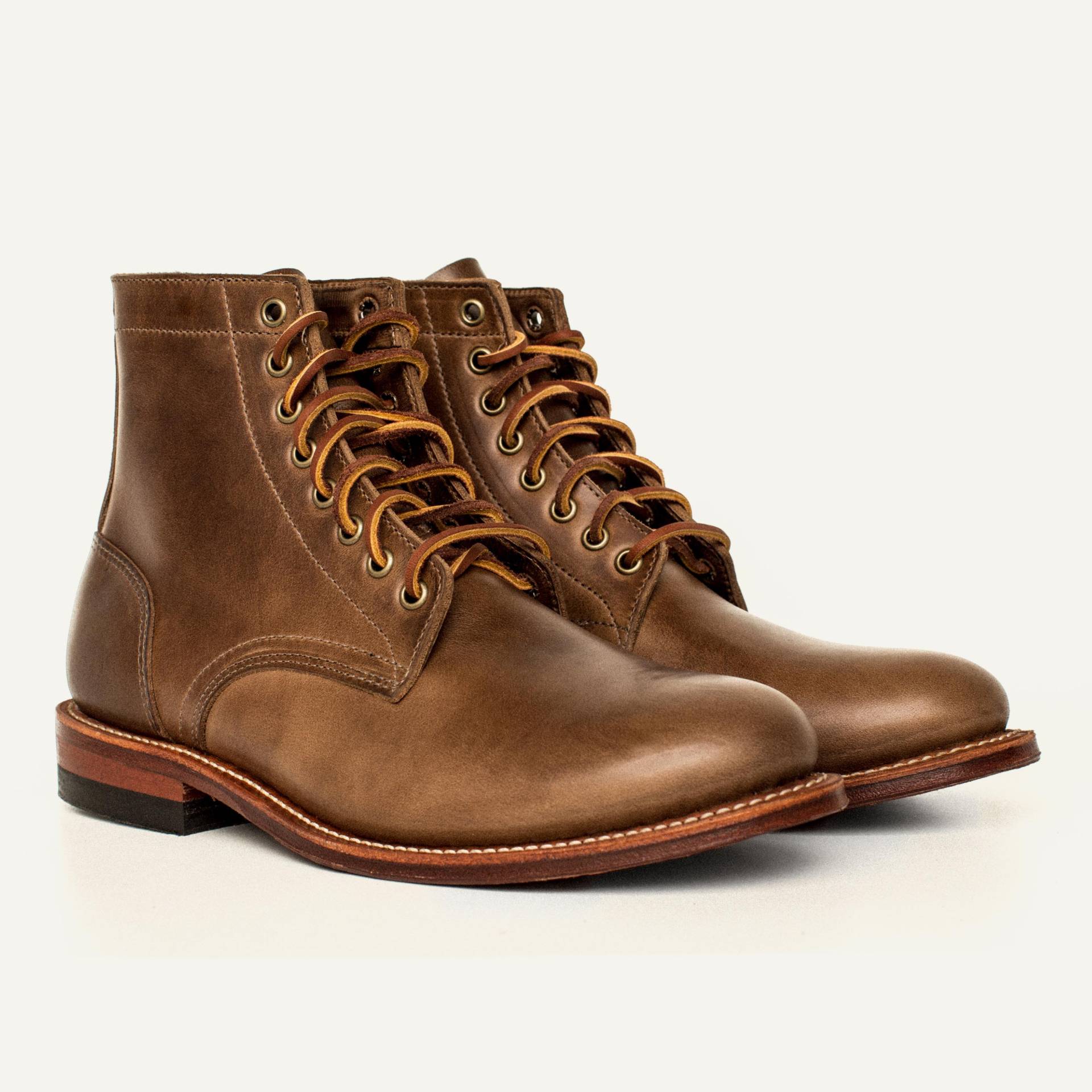 Trench Boot - Natural Chromexcel, Leather Sole with Vibram Toplift