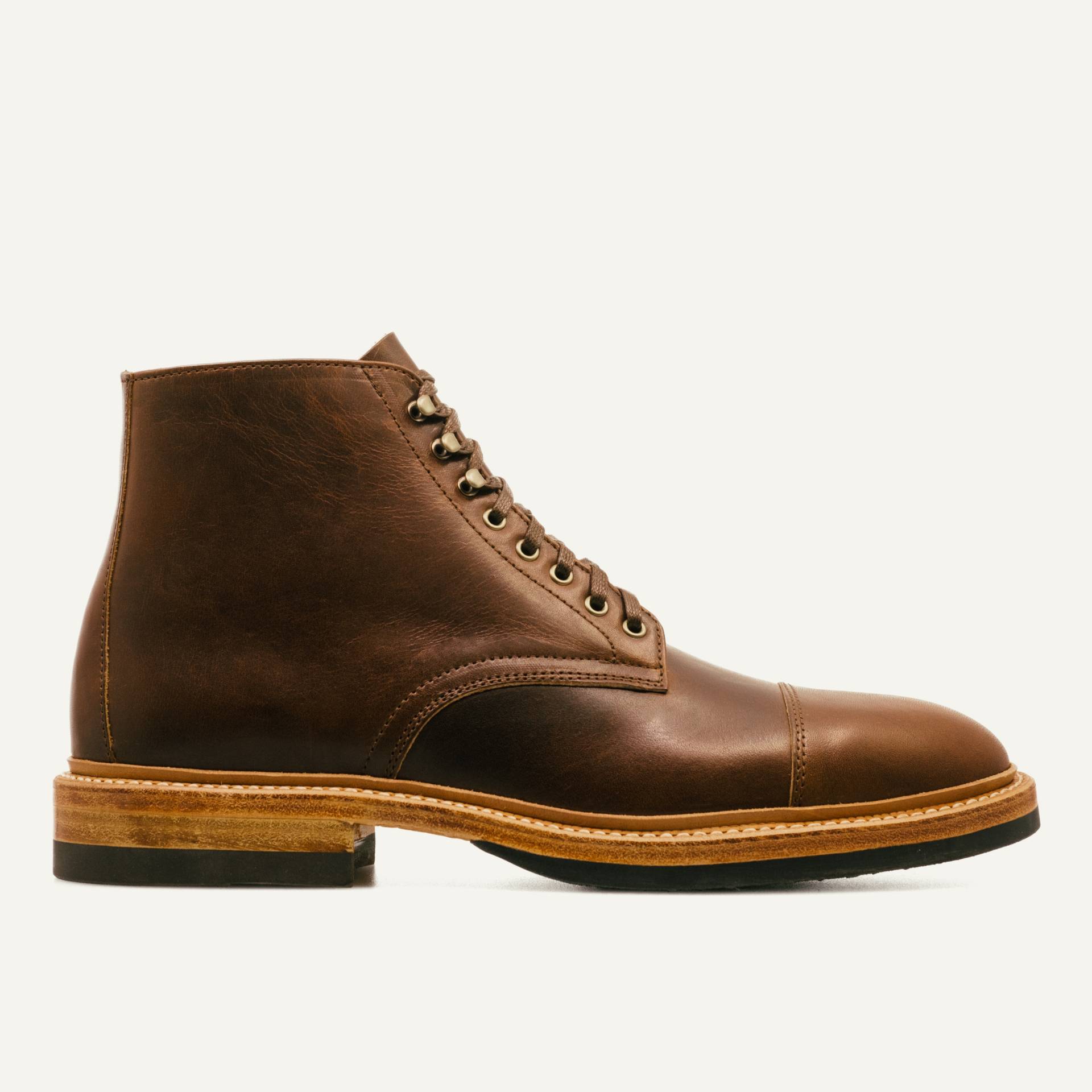Cap-Toe Lakeshore Boot - Horween Brown Nut Dublin, Vibram 705 Half