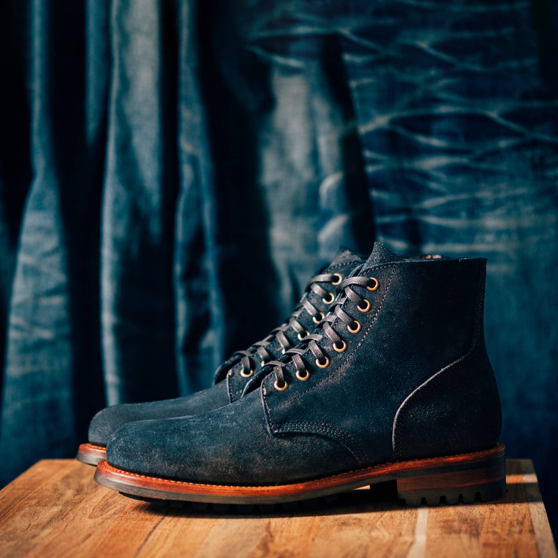 トムトム Field Boot - Natural Indigo Chromexcel Roughout, Commando Sole