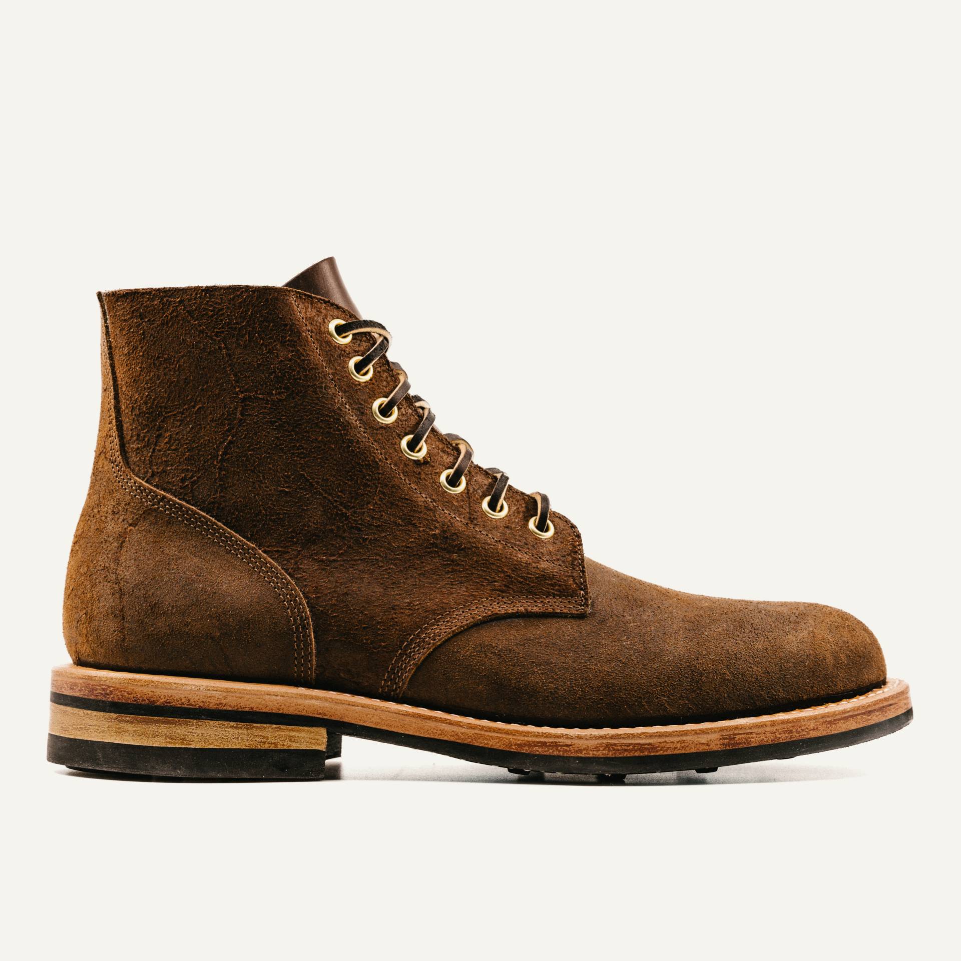 靴 forme Front Waxy Snuff (Brown) Field Boot - CF Stead Snuff Waxy Mohawk, Dainite Rubber-Studded