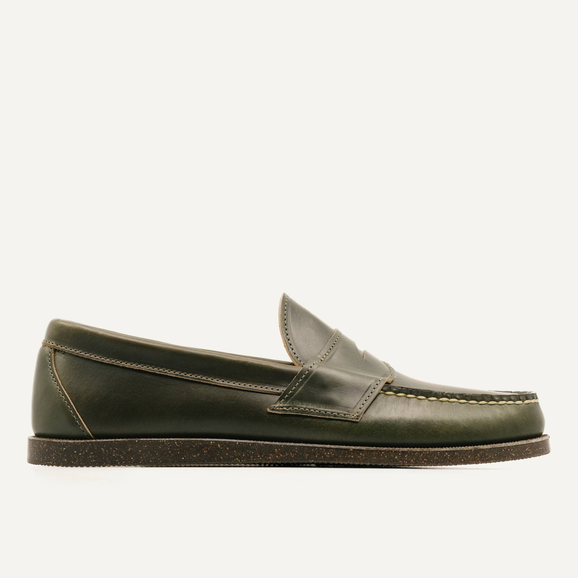 Penny Moc - Horween Greener Pastures Chromexcel, Cork Camp Sole