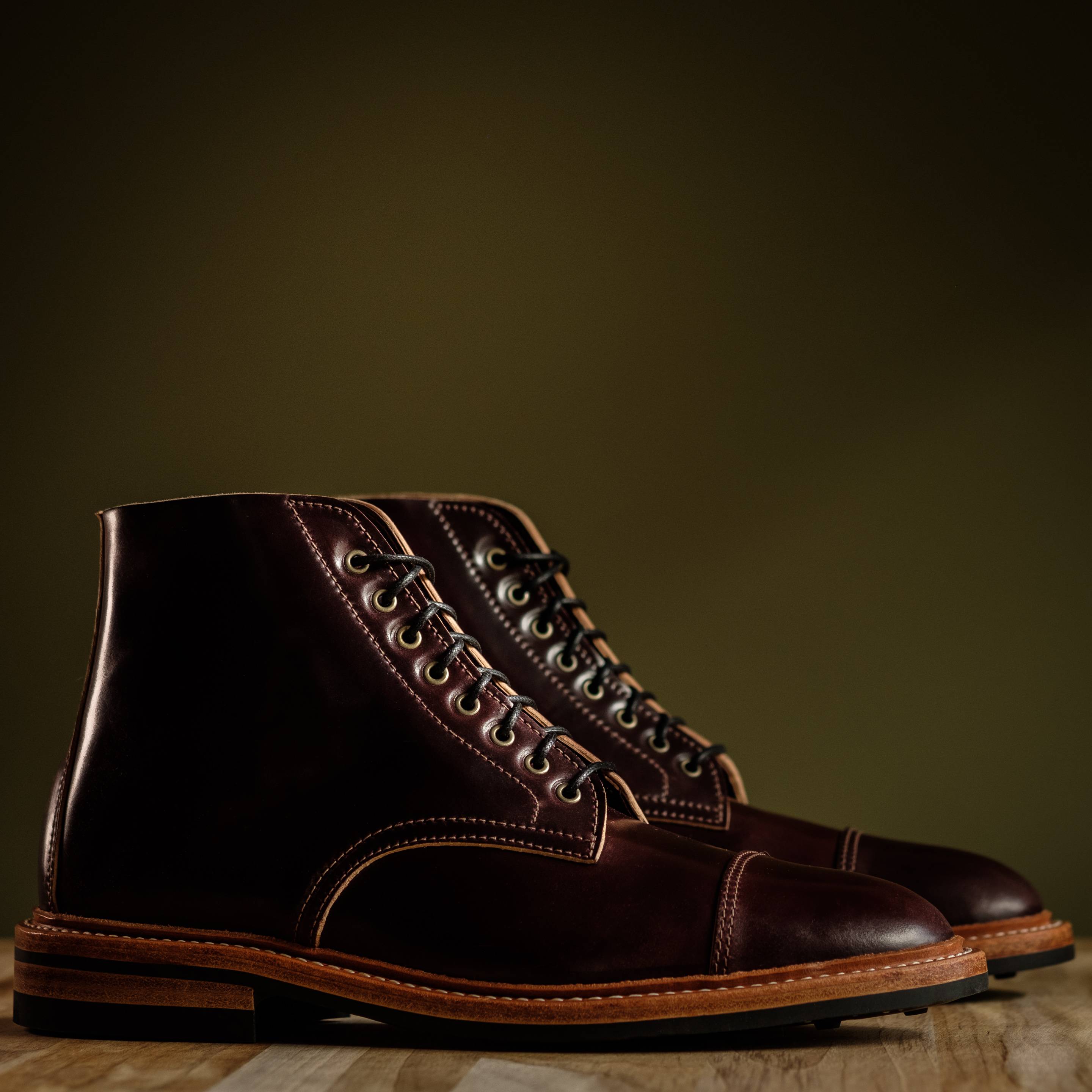 Cap-Toe Lakeshore Boot - Burgundy Tuscan Shell Cordovan