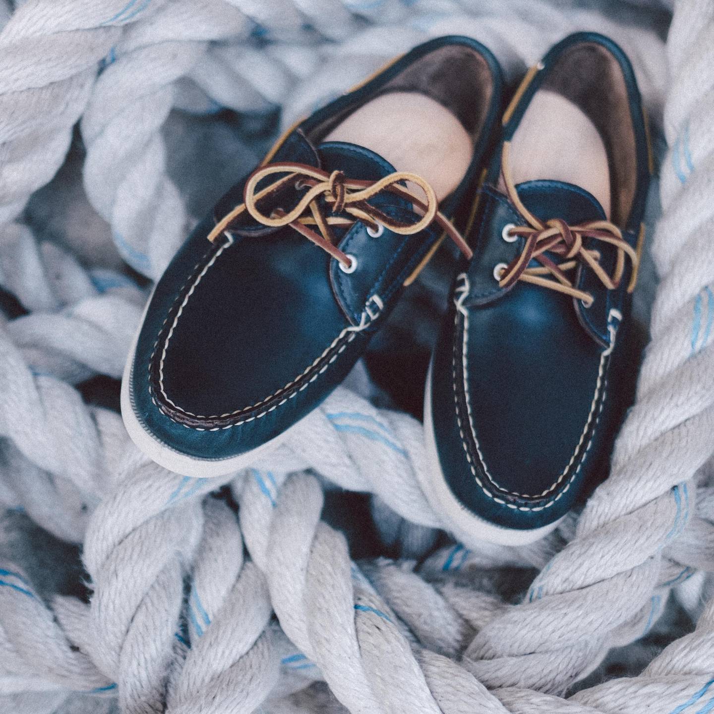Navy Chromexcel Boat Shoe - Detail Image One