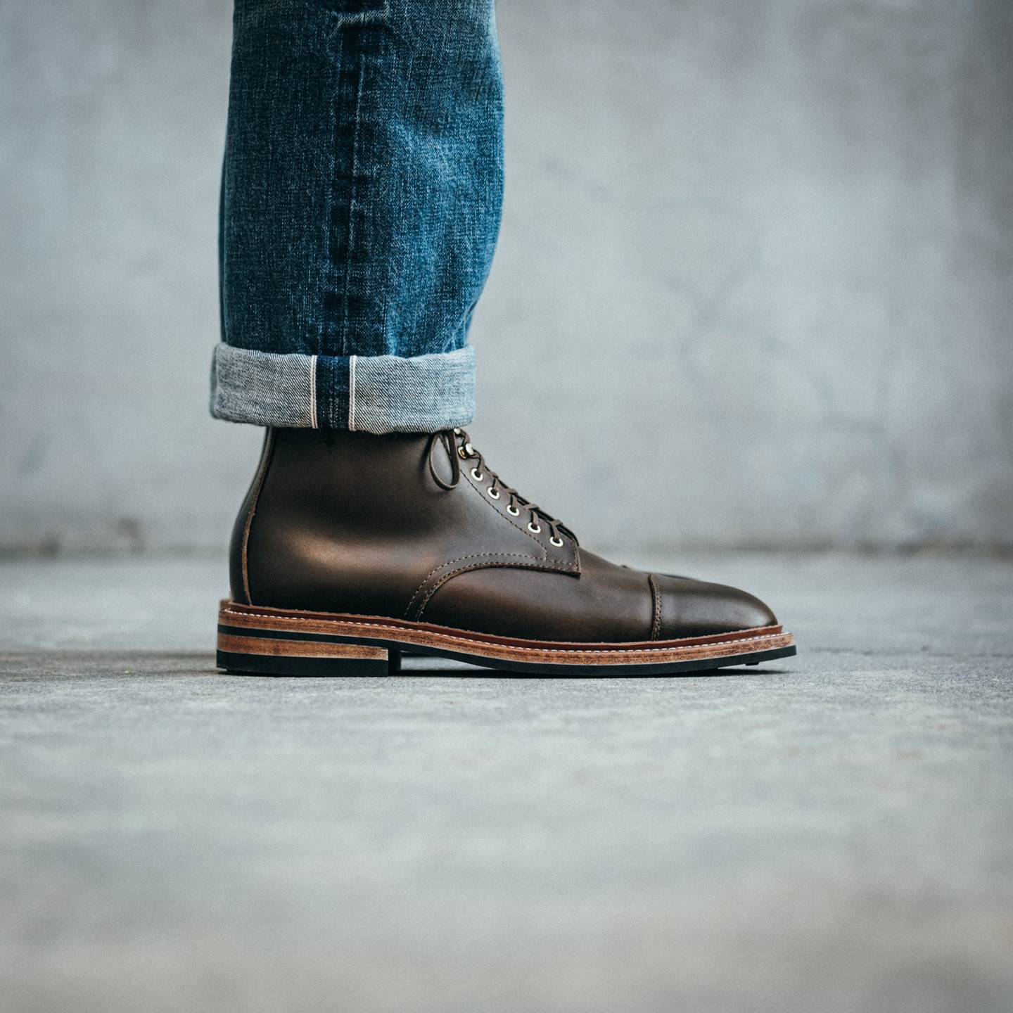 Brown Chromexcel Cap-Toe Lakeshore Boot - Detail Image One