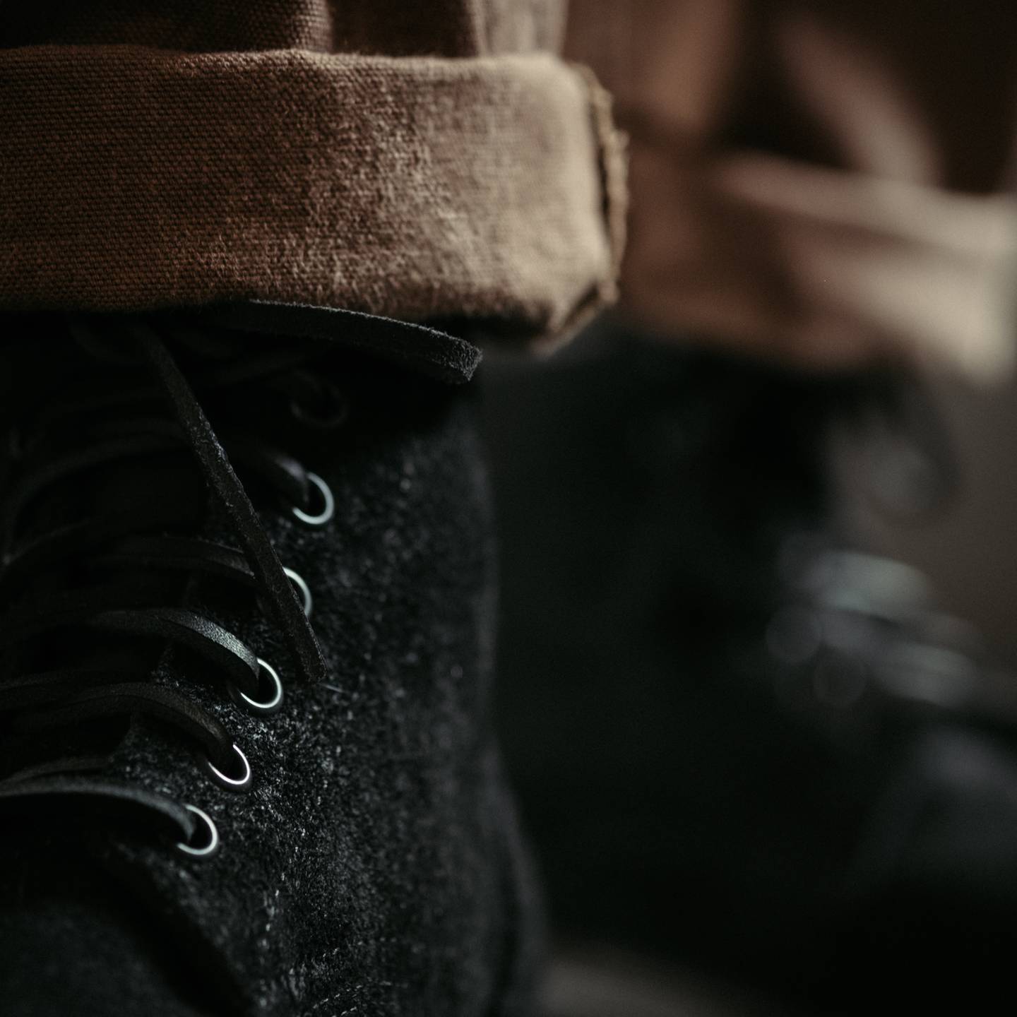Black Oil Tan Roughout Trench Boot - Detail Image One