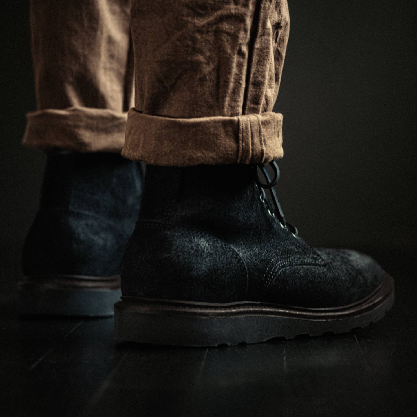 Black Oil Tan Roughout Trench Boot - Detail Image Two