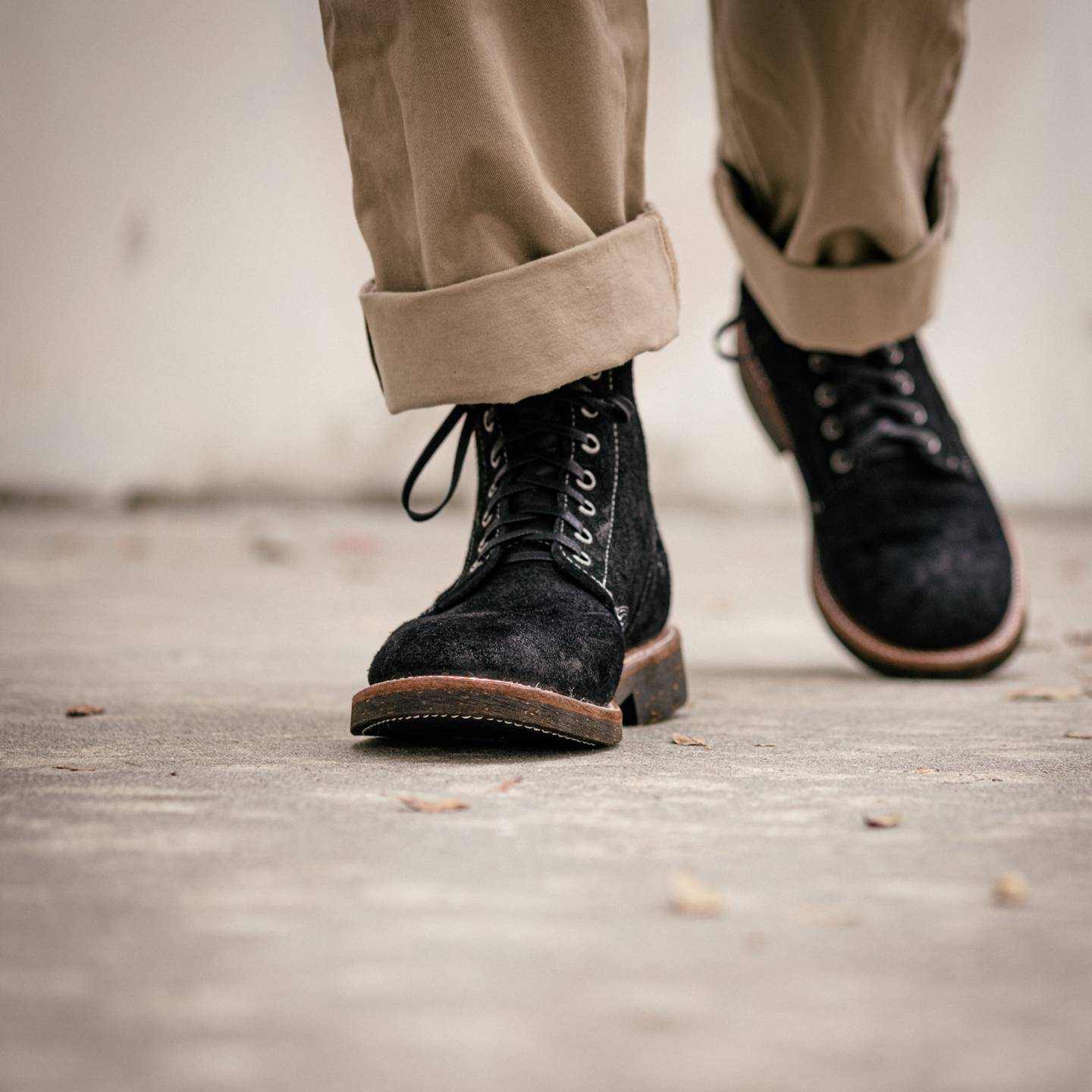 Black Oil Tan Roughout Field Boot - Detail Image One
