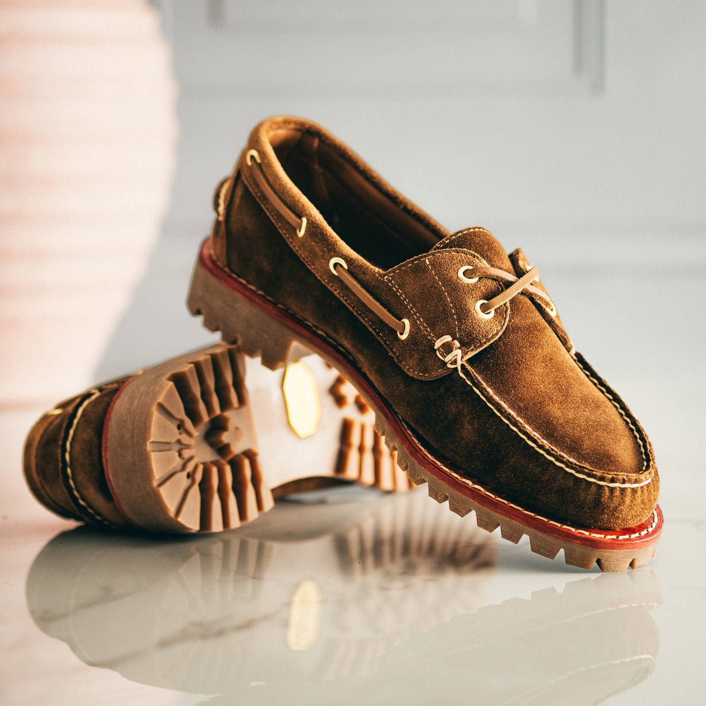 Snuff Janus Suede Boat Shoe - Detail Image Two