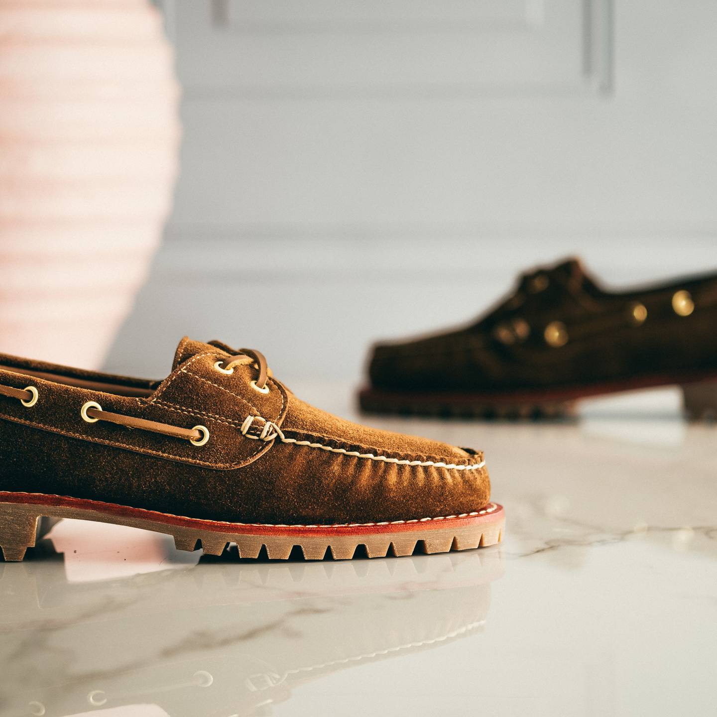 Snuff Janus Suede Boat Shoe - Detail Image One