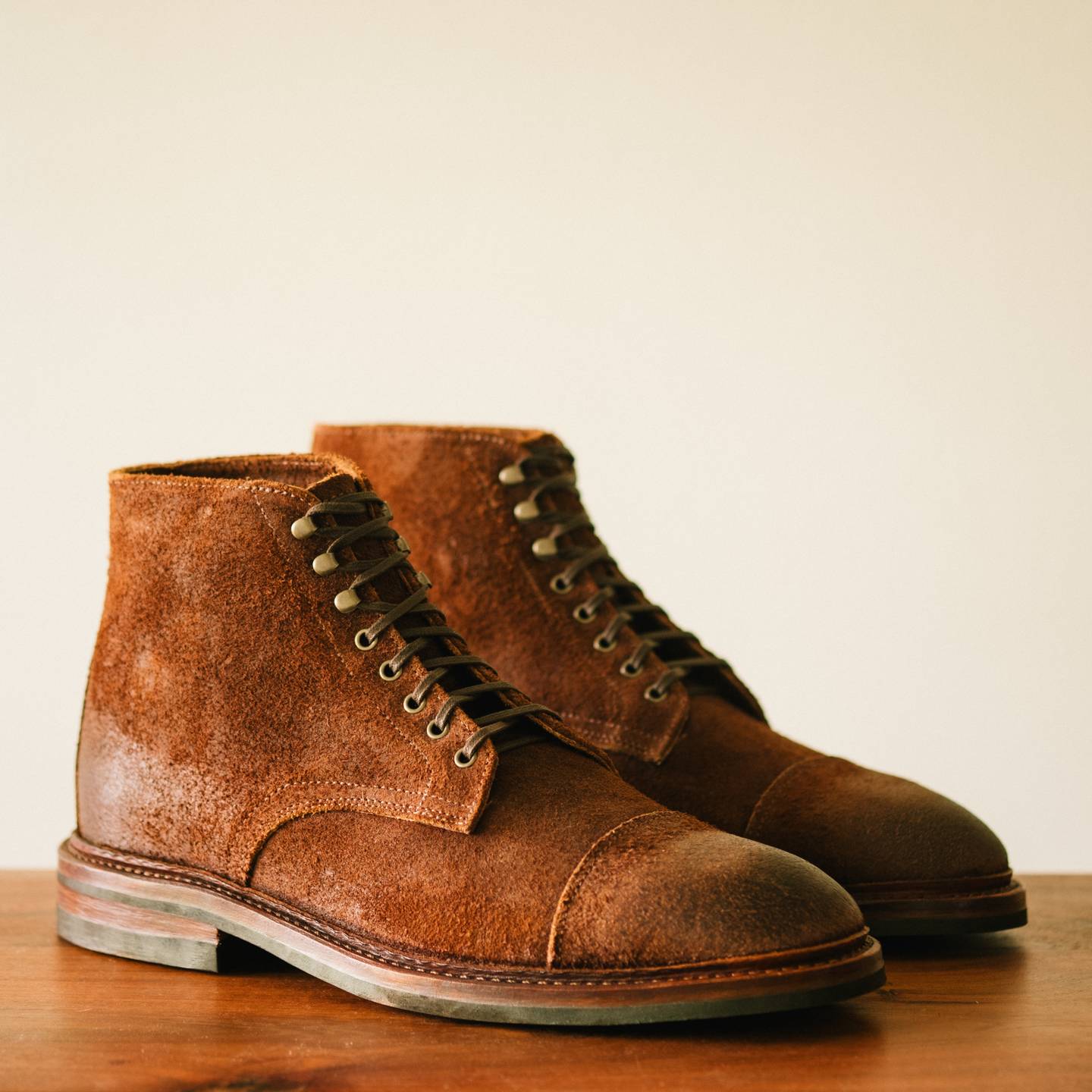 Trail Crazy Horse Roughout Cap-Toe Lakeshore Boot - Detail Image One