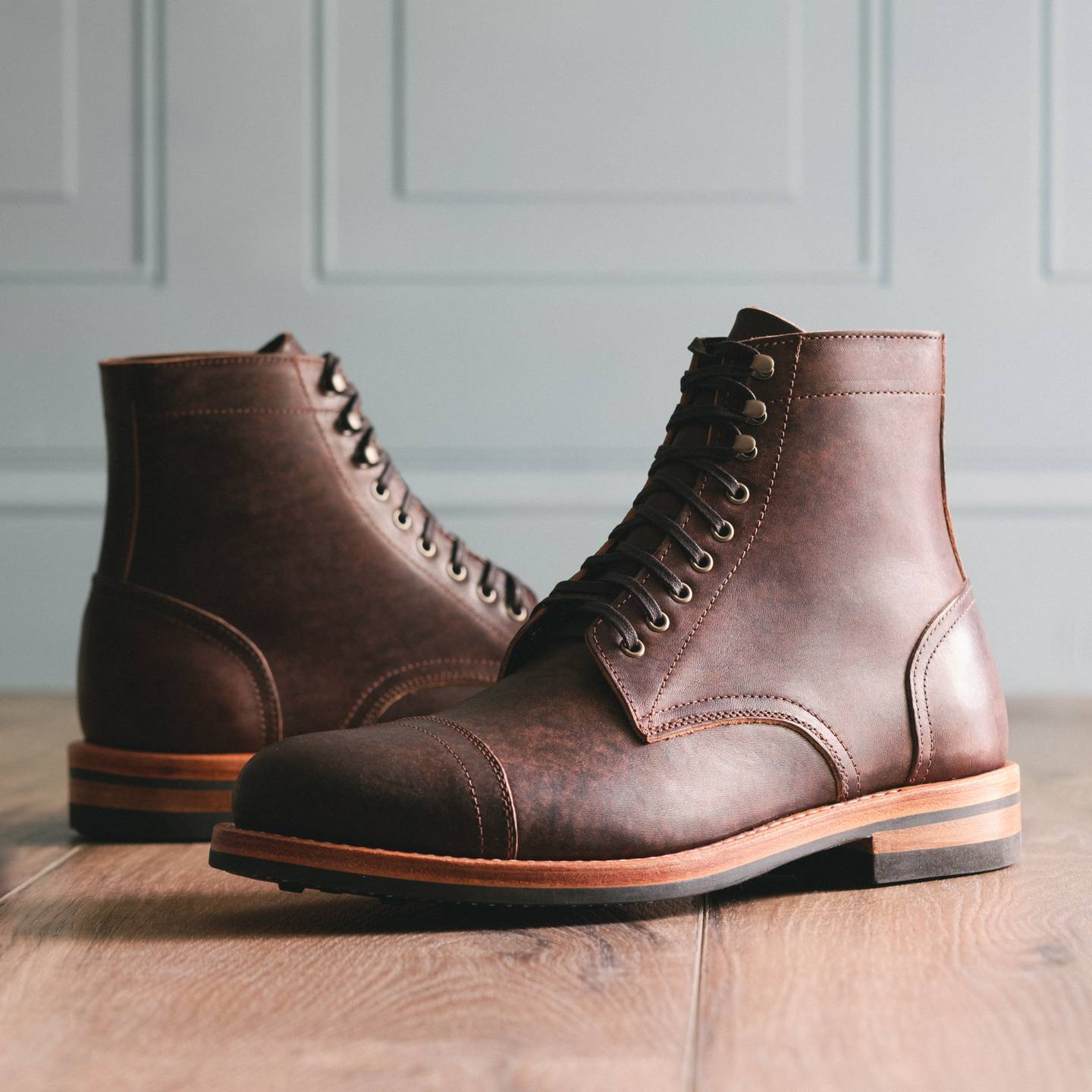 Habana Iroko Cap-Toe Trench Boot - Detail Image One