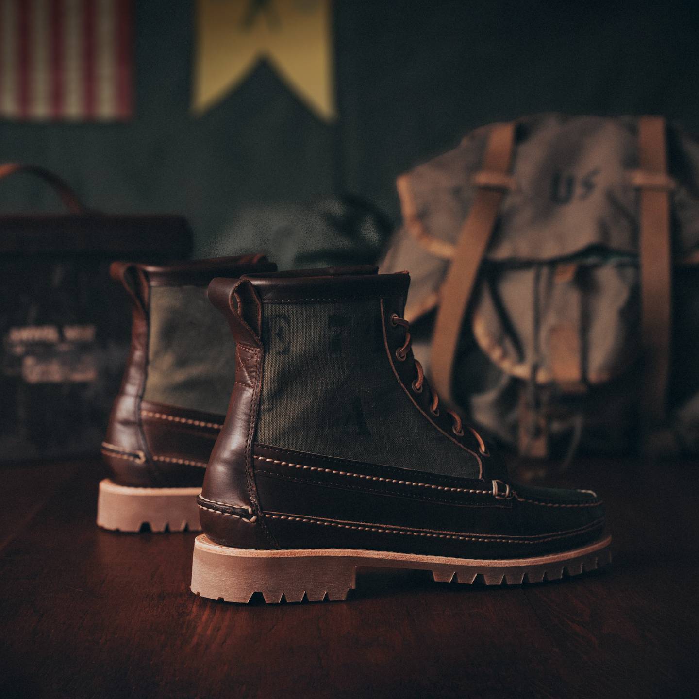 USGI Cotton Duck + Brown Chromexcel Jungle Duffel Camp Boot - Detail Image Two
