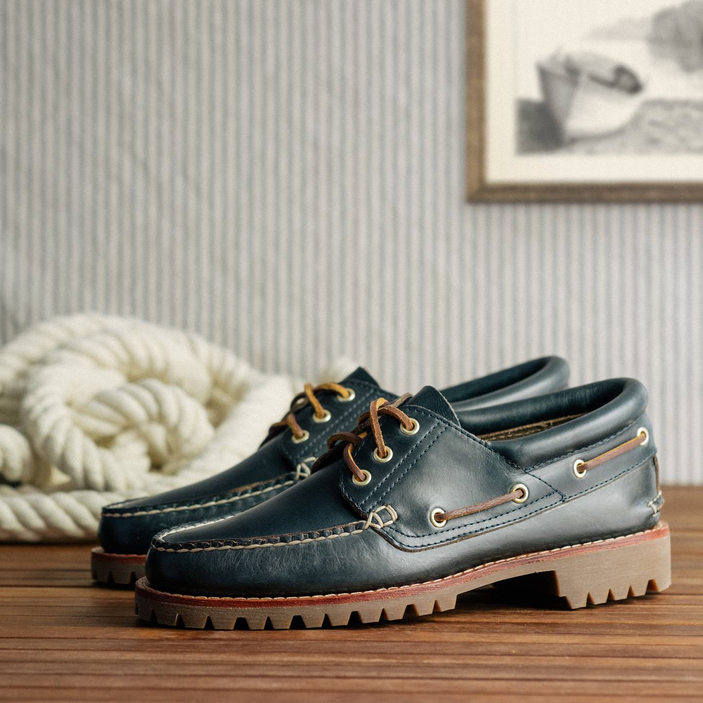 Navy Chromexcel Rowing Oxford - Detail Image One